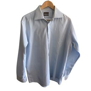 Christian Dior Classic Blue Men's Collar Button Up Shirt Dress Shirt, 42 16.5